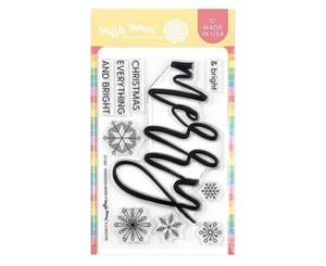 Waffle Flower Crafts Clear Stamps 4 inchX6 inch - Oversized Merry