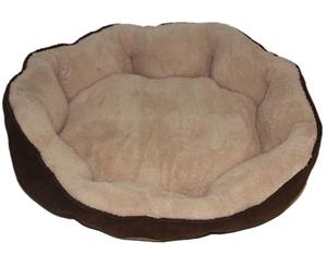 Washable Brown Fleece Dog Cat Bed-Large