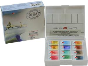 White Night Artists Watercolour Plein Air set 12 whole pans plastic box