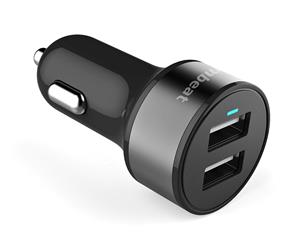 mbeat Power Dot Dual Port USB Car Charger - Grey