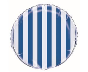 stripes Royal Blue 45cm Foil Balloons - Packaged