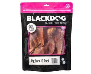 10pk Blackdog Pig Ears Dog Treats