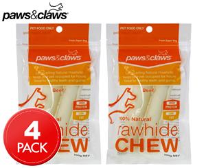 2 x Paws & Claws Rawhide Chew Chunky Logs Beef 100g