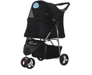 3 Wheels Fold Pet Stroller Puppy Dog Cat Carrier Travel Pushchair Pram Trolley Black