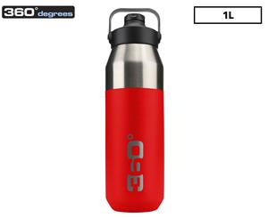 360 Degrees Sip Cap Vacuum Insulated Bottle 1L - Bright Red