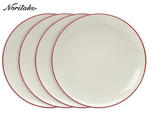 4 x Noritake Colorwave Coupe Dinner Plate - Raspberry