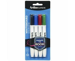 4pc Artline Supreme Whiteboard Markers Writing Pens Assorted Standard Colours