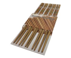 5 Pairs Bamboo Chopsticks Wooden Asian Dinner Gift High Quality