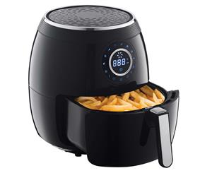 5L Electric Digital Air Fryer Cooker 1800W w/Rack/Basket Less Oil Cooking Black