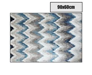 90x60cm Monochrome Blue Grey Cream Floor Area Soft Rug Carpet