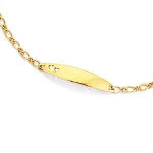 9ct Gold 14cm 1+1 Figaro Identity Bracelet