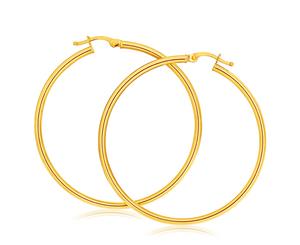 9ct Yellow Gold Plain Hoop 40mm European made