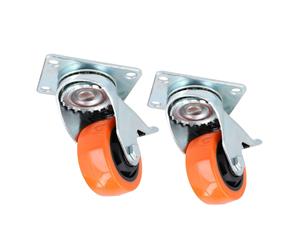 AB Tools 3" Swivel PVC Trolley Castor Wheel With Brake Roller Bearings 100kg Load 2pc