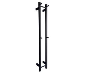 AGUZZO EZY FIT 1.4m Heated Double Vertical Towel Rail Bottom Wired - Matte Black