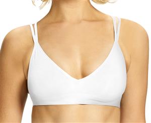 Ambra Women's Seamless Singles Triangle Bra - White