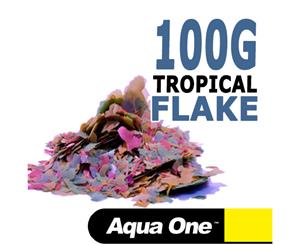 Aqua One Tropical Cichlid Fish Flake Aquarium Pond Food 100G FRESH GUARANTEED