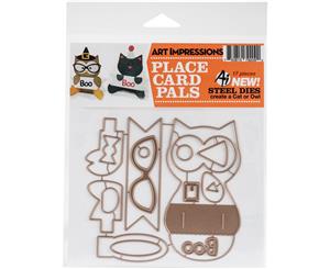 Art Impressions Die-Cat & Owl Placecard Set