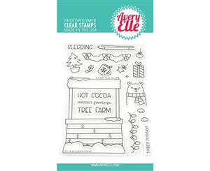 Avery Elle - Clear Stamp Set 4 inch X6 inch - Cocoa Stand