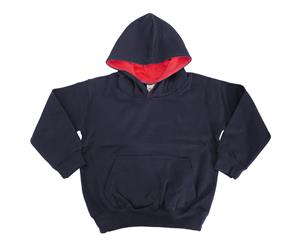 Awdis Kids Varsity Hooded Sweatshirt / Hoodie / Schoolwear (New French Navy/Fire Red) - RW172