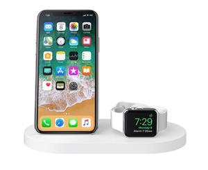 BELKIN BOOSTUP WIRELESS CHARGING DOCK FOR IPHONE + APPLE WATCH + USB-A PORT - WHITE