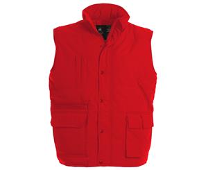 B&C Mens Explorer Full Zip Water Repellent Bodywarmer/Gilet (Red) - RW3038