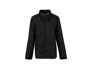 B&C Womens/Ladies Multi Active Hooded Jacket (Black/ Warm Grey) - RW4824
