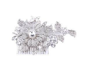 Bella Krystal - Women's Jazmin Crystal Floral Hair Comb