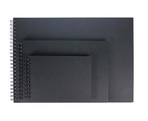 Blue Bell Spiral Solid Black Cartridge Book 350gsm 20 sheets A4 Short Edge (Pad)