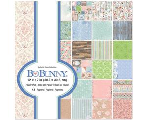 BoBunny Single-Sided Paper Pad 12X12in 48 per pack -Butterfly Kisses 24 Designs/2 Each