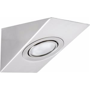 Brilliant Lighting 240V Brushed Chrome Libson Angled Under Cabinet Downlight