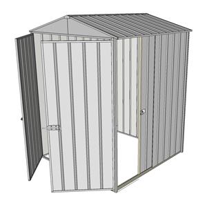 Build-a-Shed 1.5 x 1.5 x 2.3m Gable Single Sliding Side Door Shed - Zinc