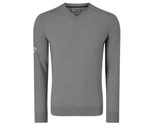 Callaway Mens Ribbed V Neck Merino Sweater (Griffin) - RW6253