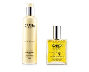 Carita Fluide De Beaute 14 Set  UltraNourishing Dry Oil 100ml/3.3oz + UltraHydrating Comforting Body Milk 200ml/6.7oz 2pcs