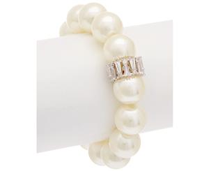 Carolee Pearl Premier Cz Stretch Bracelet