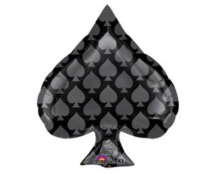 Casino/Card Night Black Spade Shape Foil Balloon