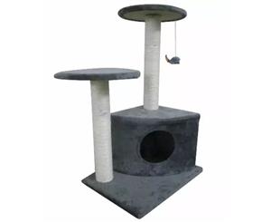 Cat Tree 70 Grey Pet Scratcher Post Poles Scratching House Gym Condo Furniture