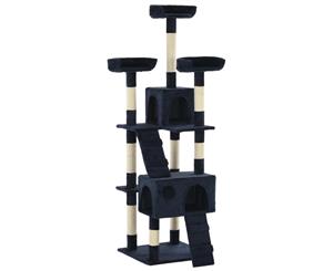 Cat Tree with Sisal Scratching Posts 170cm Blue Condo House Play Tower