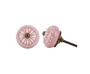 Cgb Giftware Pink Hand Painted Teardrop Detail Drawer Handle (Pink) - CB1436