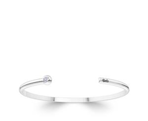 Cincinnati Reds Diamond Cuff Bracelet For Women In Sterling Silver Design by BIXLER - Sterling Silver