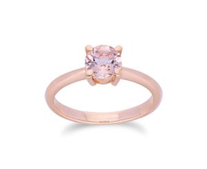 Classic Round Solitaire Morganite Ring in 9ct Rose Gold