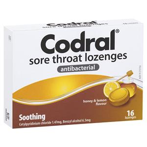 Codral Sore Throat Lozenges Antibacterial 16 Pack