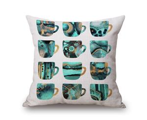 Cups on Cotton&linen Pillow Cover 80803