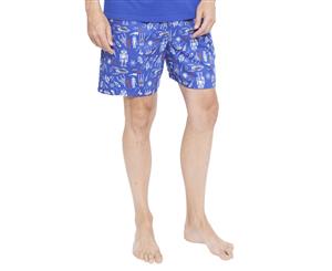 Cyberjammies 6351 Men's Oscar Blue Space and Robot Print Pyjama Short