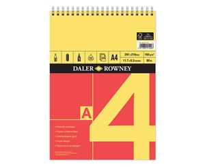 Daler Rowney Red & Yellow A4 Spiral Sketch Pad