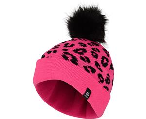 Dare 2b Girls Convince Fleece Lined Bobble Beanie Hat - Cyber Pink