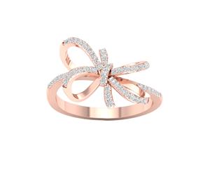 De Couer 9KT Rose Gold Diamond Knot Ring (1/5CT TDW H-I Color I2 Clarity)