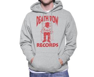 Death Row Records Chair Logo Red Men's Hooded Sweatshirt - Heather Grey