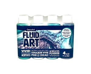 Deco Art - FluidArt Paint Pouring Value Pack 4 pack - Lagoon