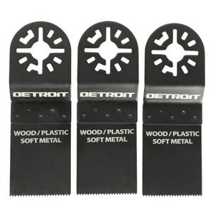 Detroit 32 x 39mm Bi-Metal Multitool Plunge Blade for Wood & Metal Cutting - 3 Piece