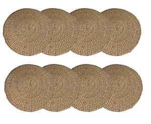 Diameter 35cm Single Weave Seagrass Round Placemat - Natural x 8pcs